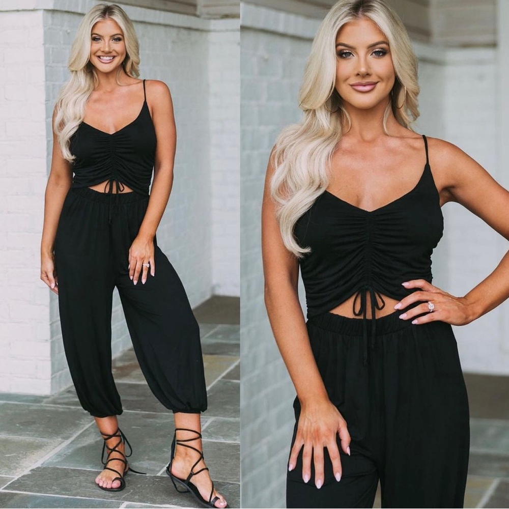 black cut out jumpsuit